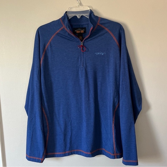 Orvis Trout Bum Sweatshirt 1/4 Zip Adult Size Medium Hiking Fishing Cotton Blend - Picture 3 of 5